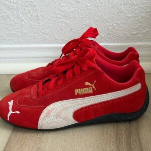 Puma Red Suede Sneakers
